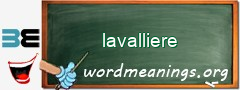 WordMeaning blackboard for lavalliere